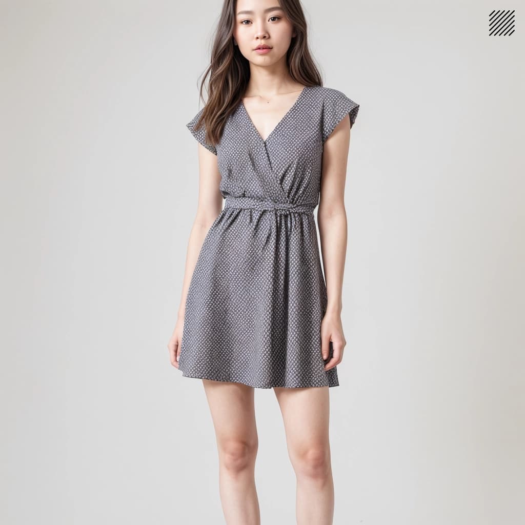 blue mini wrap dress AFENDS Womens Farah - Seersucker Mini Wrap Dress