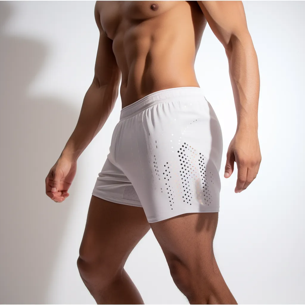 Athletic Shorts with Laser-Cut Details