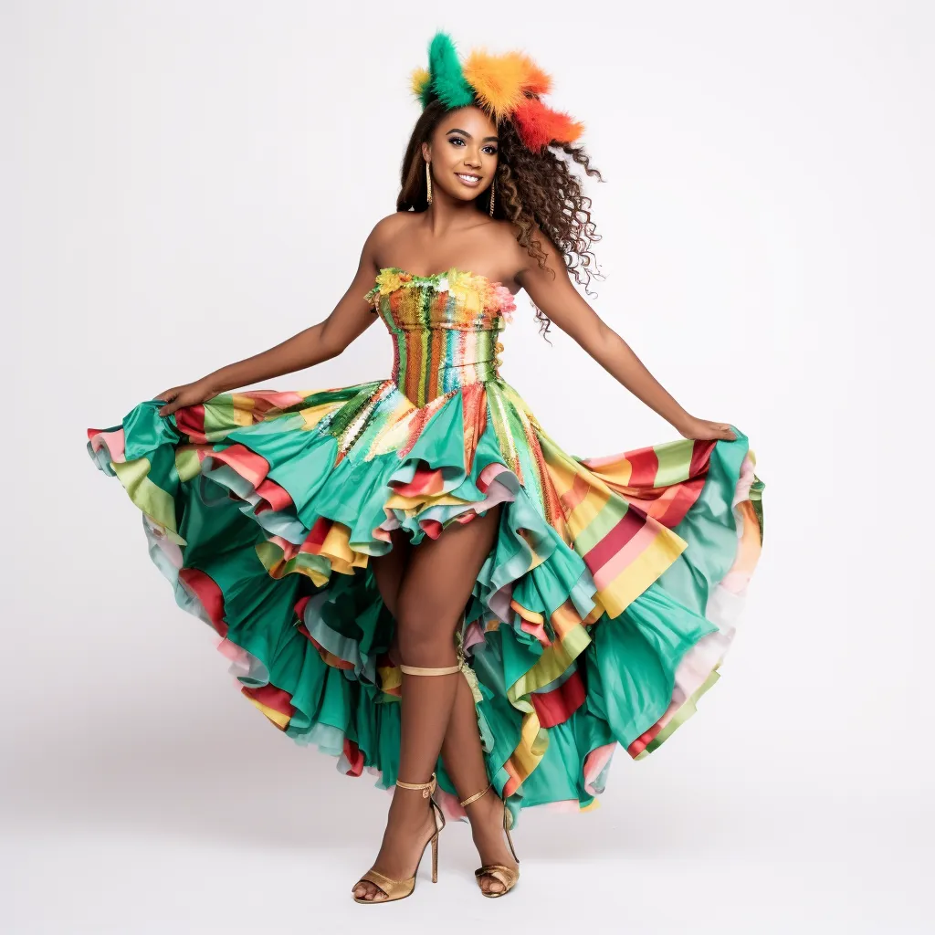 Brazilian Carnival High-Low Dress