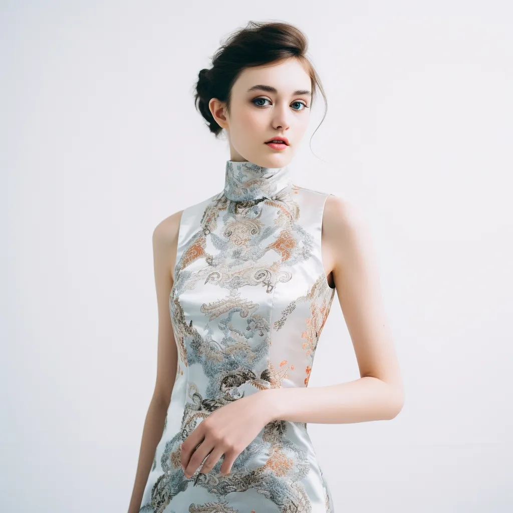 Chinese Silk Brocade Sheath Dress