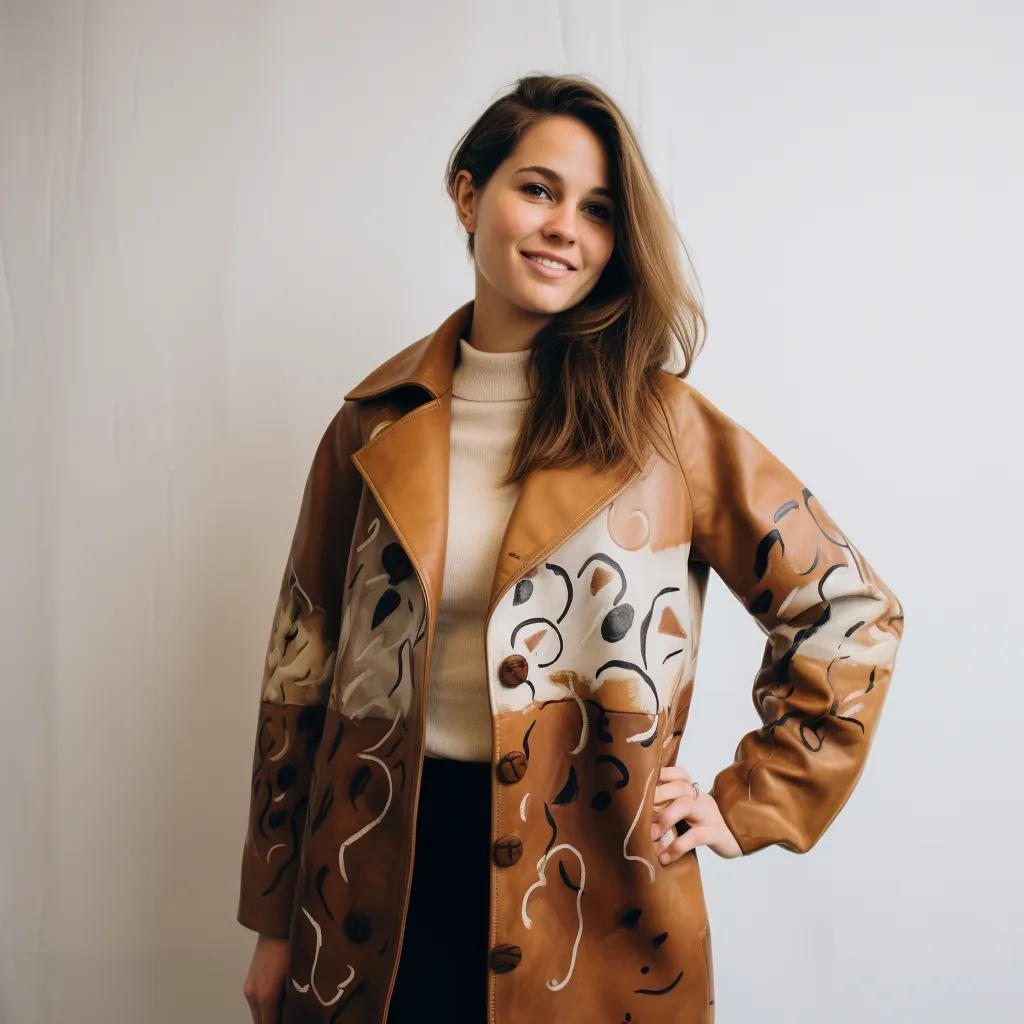 Hand-Painted Leather Coat