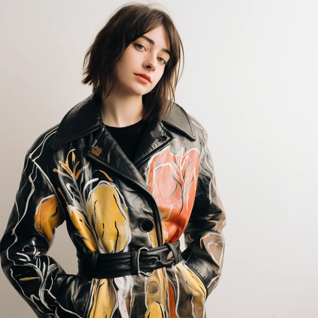 Hand-Painted Leather Coat