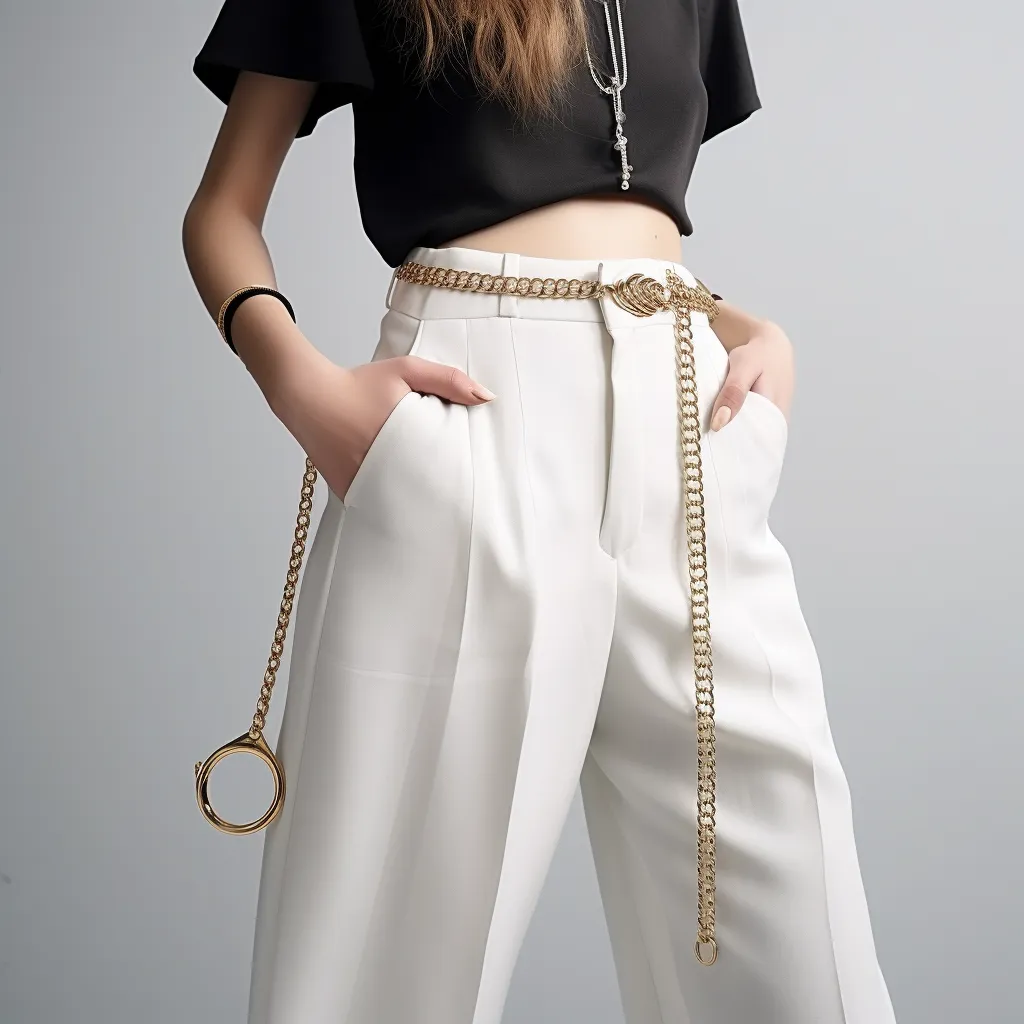 High-Waisted Culotte with Chain Accents