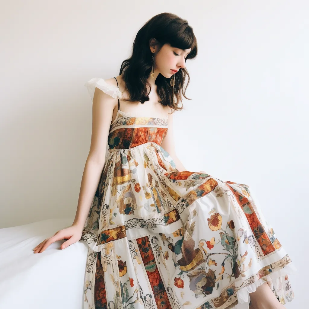 Italian Renaissance Print Slip Dress