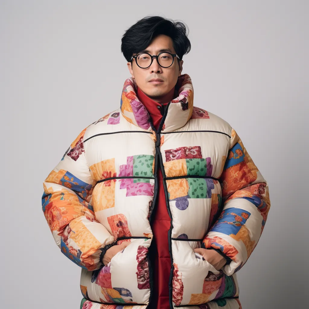 Korean Hanbok Fabric Puffer Jacket