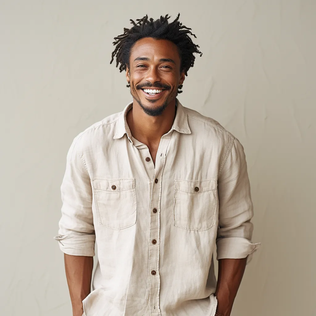 Linen Button-Down Shirt with Elements