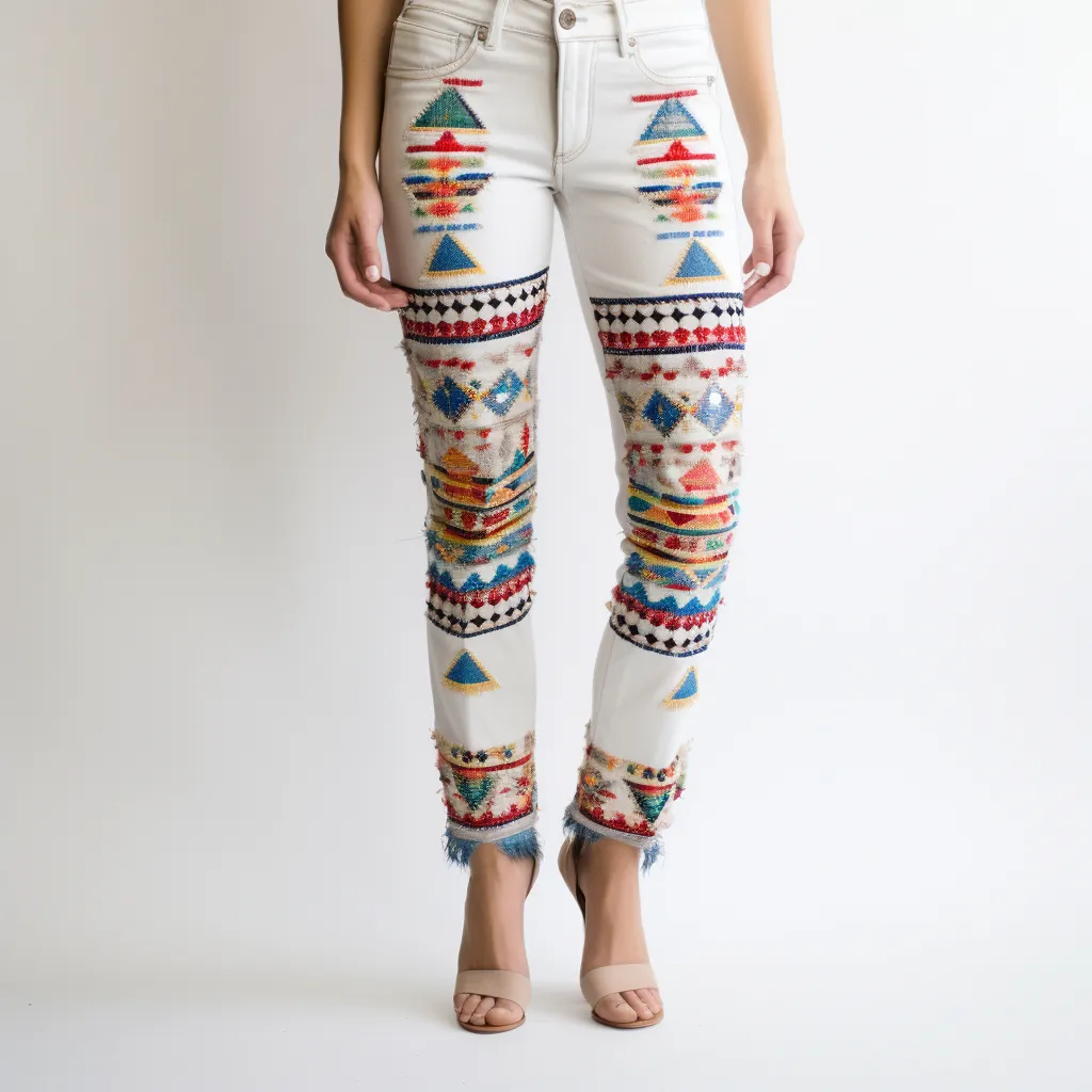 Navajo Beadwork Embellished Jeans