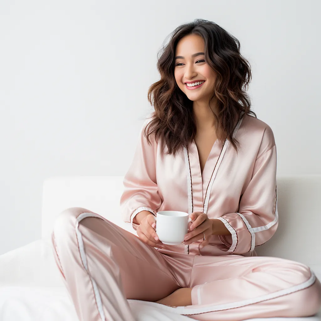 Pajama Set with Contrast Piping