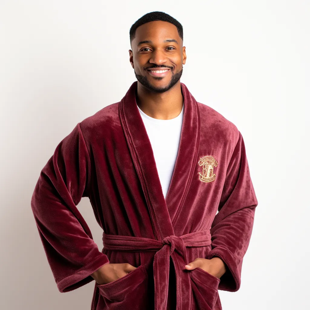 Plush Robe with Embroidered Logo
