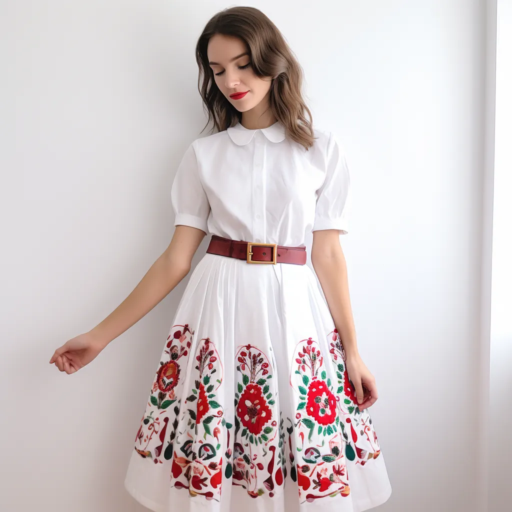 Polish Folk Art Midi Skirt