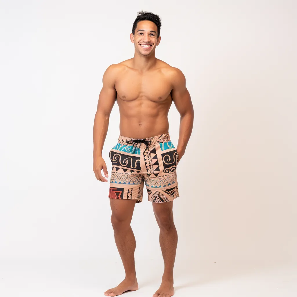 Polynesian Print Surf Shorts