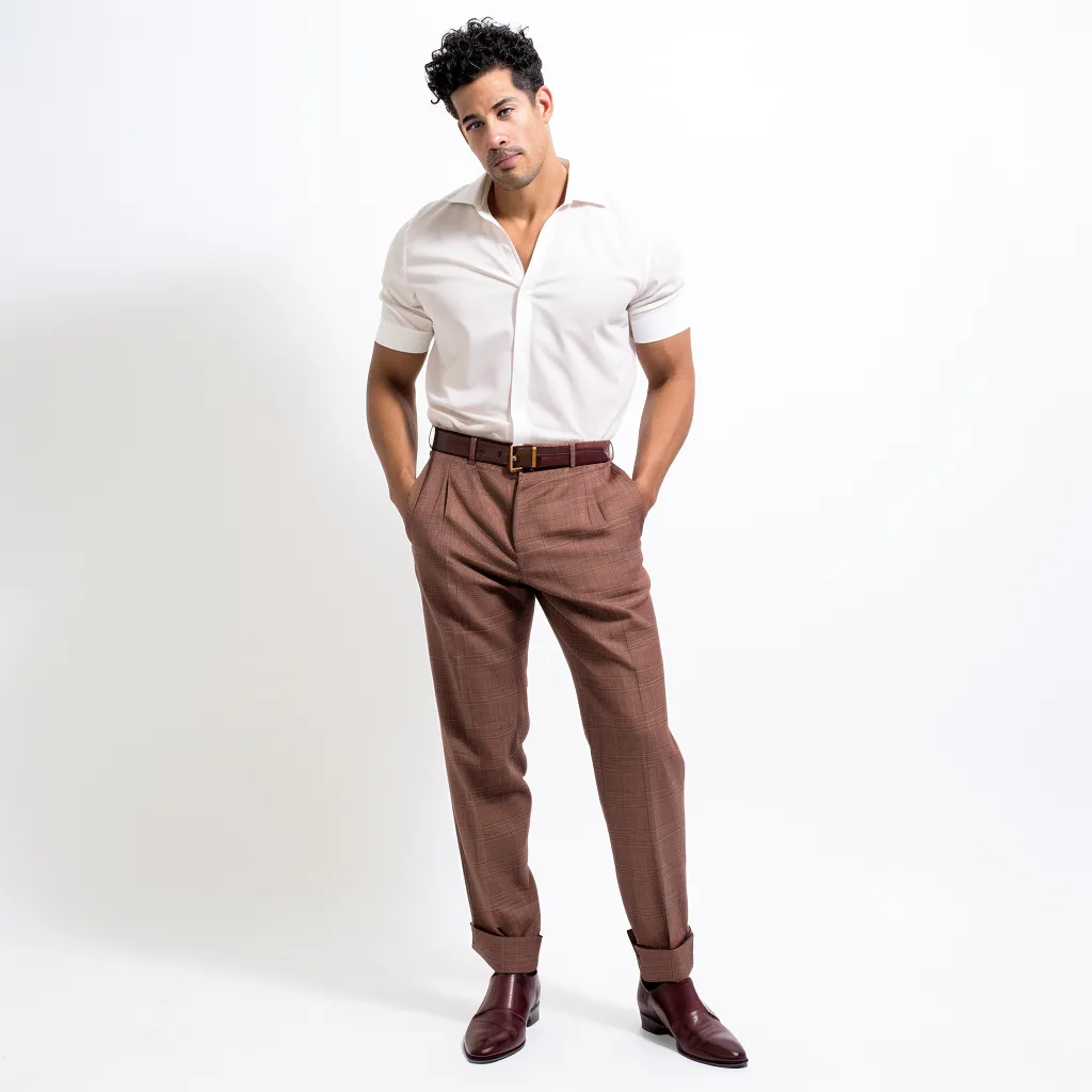 Wool Dress Pants with Piping