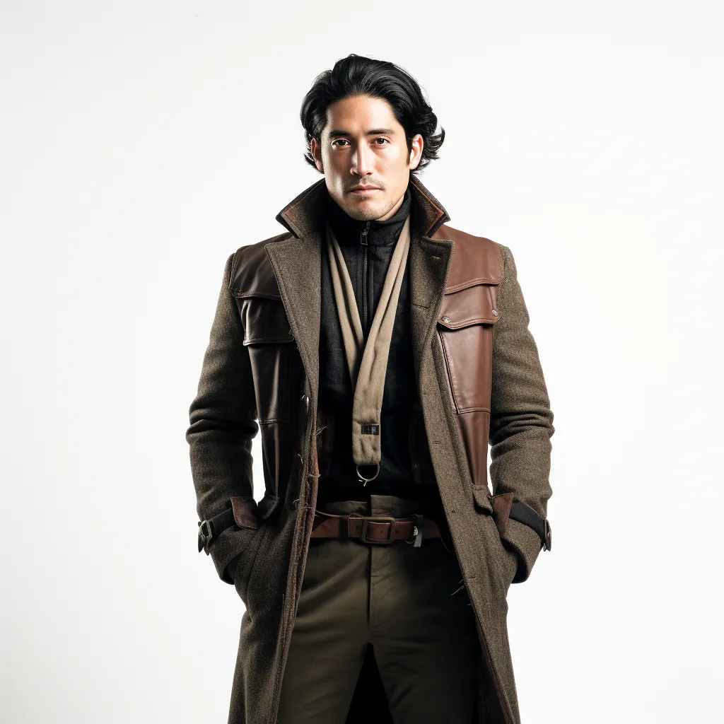 Wool Overcoat with Leather Trim